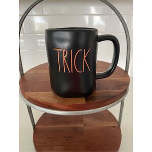 Rae Dunn Trick Treat Mug 16oz Black‎ Orange Halloween Double Sided Coffee Cup